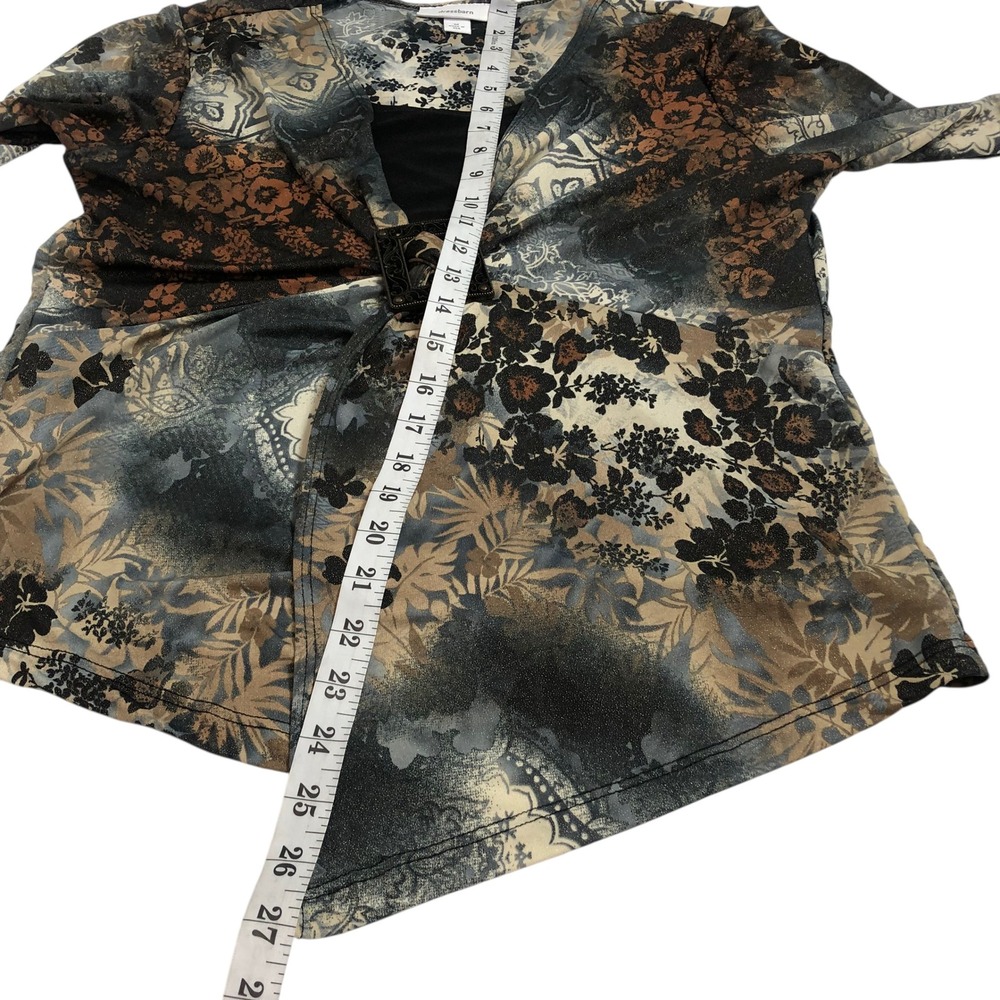 Dressbarn Floral V-Neck Buckle Top Shirt Medium Y2K Whimsigoth Fairy Grunge 90s - Picture 14 of 14